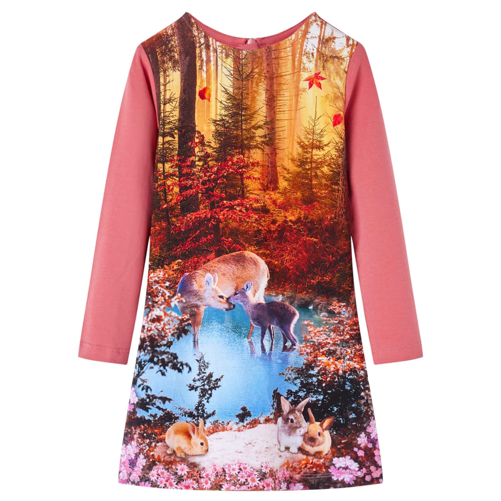 Vidaxl girls' long-sleeved dress 116 old pink